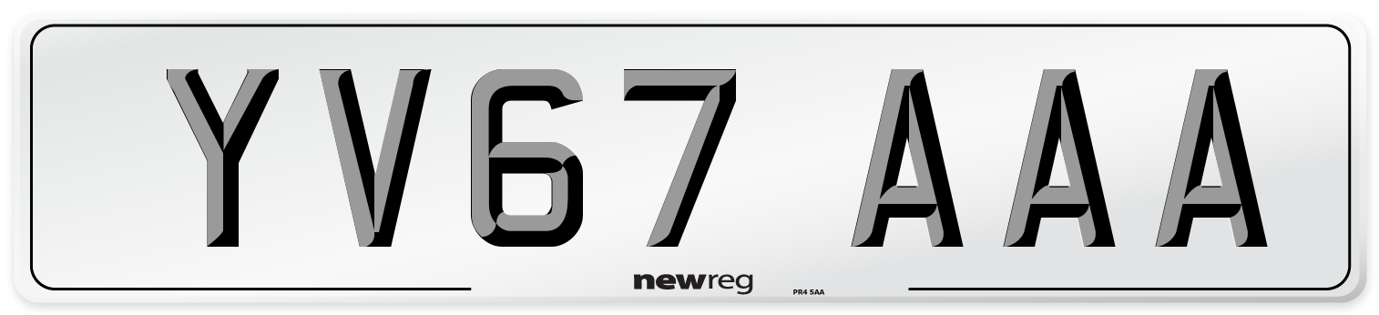 YV67 AAA Number Plate from New Reg